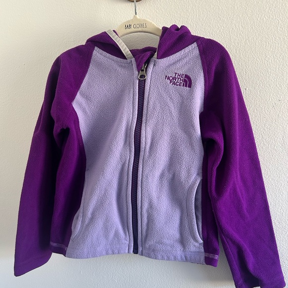 The North Face Kids Two-Tone Purple Fleece Hoodie - Picture 1 of 4